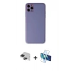 MARSİLYAN™- iPhone 11 Pro Max Kılıf Yadigar Klasik - Siyah 3D Antistatik Cam Ekran Koruyucu + Pers Alüminyum Kamera Lens - SH