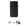MARSİLYAN™- iPhone 11 Pro Max Kılıf Yadigar Klasik - Siyah 3D Antistatik Cam Ekran Koruyucu + Renkli Kamera Lens Koruma Cam - YL