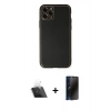 MARSİLYAN™- iPhone 11 Pro Max Kılıf Yadigar Klasik - Siyah 3D Antistatik Hayalet Cam Ekran Koruyucu + Kamera Lens Koruma Cam - SF