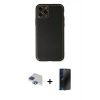 MARSİLYAN™- iPhone 11 Pro Max Kılıf Yadigar Klasik - Siyah 3D Antistatik Hayalet Cam Ekran Koruyucu + Pers Alüminyum Kamera Lens - LT