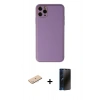 MARSİLYAN™- iPhone 11 Pro Max Kılıf Yadigar Klasik - Siyah 3D Antistatik Hayalet Cam Ekran Koruyucu + Renkli Kamera Lens Koruma Cam - MI