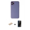 MARSİLYAN™- iPhone 11 Pro Max Kılıf Yadigar Klasik - Siyah 3D Antistatik Hayalet Cam Ekran Koruyucu + Renkli Kamera Lens Koruma Cam - MI