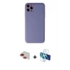 MARSİLYAN™- iPhone 11 Pro Max Kılıf Yadigar Klasik - Siyah 3D Antistatik Seramik Nano Ekran Koruyucu + Kırmızı Pers Alüminyum Kamera Lens