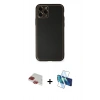 MARSİLYAN™- iPhone 11 Pro Max Kılıf Yadigar Klasik - Siyah 3D Antistatik Seramik Nano Ekran Koruyucu + Kırmızı Pers Alüminyum Kamera Lens