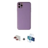 MARSİLYAN™- iPhone 11 Pro Max Kılıf Yadigar Klasik - Siyah 3D Antistatik Seramik Nano Ekran Koruyucu + Kırmızı Pers Alüminyum Kamera Lens