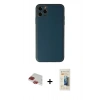 MARSİLYAN™- iPhone 11 Pro Max Kılıf Yadigar Klasik - Siyah 6D Mat Seramik Hayalet Nano Ekran Koruyucu + Pers Alüminyum Kamera Lens - KI