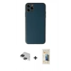 MARSİLYAN™- iPhone 11 Pro Max Kılıf Yadigar Klasik - Siyah 6D Mat Seramik Hayalet Nano Ekran Koruyucu + Pers Alüminyum Kamera Lens - SH