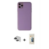 MARSİLYAN™- iPhone 11 Pro Max Kılıf Yadigar Klasik - Siyah 6D Mat Seramik Hayalet Nano Ekran Koruyucu + Pers Alüminyum Kamera Lens - SH