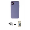 MARSİLYAN™- iPhone 11 Pro Max Kılıf Yadigar Klasik - Siyah 6D Mat Seramik Hayalet Nano Ekran Koruyucu + Pers Alüminyum Kamera Lens - SH