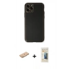 MARSİLYAN™- iPhone 11 Pro Max Kılıf Yadigar Klasik - Siyah 6D Mat Seramik Hayalet Nano Ekran Koruyucu + Pembe Renkli Kamera Lens Koruma Cam