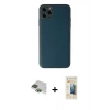 MARSİLYAN™- iPhone 11 Pro Max Kılıf Yadigar Klasik - Siyah 6D Mat Seramik Hayalet Nano Ekran Koruyucu + Yeşil Pers Alüminyum Kamera Lens