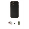 MARSİLYAN™- iPhone 11 Pro Max Kılıf Yadigar Klasik - Siyah Joko Magic 5D Hayalet Cam + Kırmızı Pers Alüminyum Kamera Lens