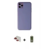 MARSİLYAN™- iPhone 11 Pro Max Kılıf Yadigar Klasik - Siyah Joko Magic 5D Hayalet Cam + Kırmızı Pers Alüminyum Kamera Lens