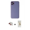 MARSİLYAN™- iPhone 11 Pro Max Kılıf Yadigar Klasik - Siyah Mat Seramik Nano Ekran Koruyucu + Pers Alüminyum Kamera Lens - KI