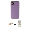 MARSİLYAN™- iPhone 11 Pro Max Kılıf Yadigar Klasik - Siyah Mat Seramik Nano Ekran Koruyucu + Renkli Kamera Lens Koruma Cam - TU