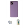 MARSİLYAN™- iPhone 11 Pro Max Kılıf Yadigar Klasik - Siyah Polymer Nano Ekran Koruyucu + Pers Alüminyum Kamera Lens - LT