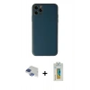 MARSİLYAN™- iPhone 11 Pro Max Kılıf Yadigar Klasik - Siyah Polymer Nano Ekran Koruyucu + Pers Alüminyum Kamera Lens - LT