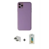 MARSİLYAN™- iPhone 11 Pro Max Kılıf Yadigar Klasik - Siyah Polymer Nano Ekran Koruyucu + Pers Alüminyum Kamera Lens - YL