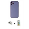 MARSİLYAN™- iPhone 11 Pro Max Kılıf Yadigar Klasik - Siyah Polymer Nano Ekran Koruyucu + Pers Alüminyum Kamera Lens - YL