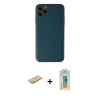 MARSİLYAN™- iPhone 11 Pro Max Kılıf Yadigar Klasik - Siyah Polymer Nano Ekran Koruyucu + Renkli Kamera Lens Koruma Cam - PE