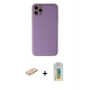 MARSİLYAN™- iPhone 11 Pro Max Kılıf Yadigar Klasik - Siyah Polymer Nano Ekran Koruyucu + Renkli Kamera Lens Koruma Cam - MI