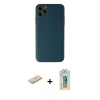 MARSİLYAN™- iPhone 11 Pro Max Kılıf Yadigar Klasik - Siyah Polymer Nano Ekran Koruyucu + Renkli Kamera Lens Koruma Cam - MI