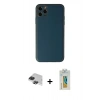 MARSİLYAN™- iPhone 11 Pro Max Kılıf Yadigar Klasik - Siyah Polymer Nano Ekran Koruyucu + Pers Alüminyum Kamera Lens - SH