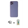 MARSİLYAN™- iPhone 11 Pro Max Kılıf Yadigar Klasik - Siyah Polymer Nano Ekran Koruyucu + Pers Alüminyum Kamera Lens - SH