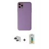 MARSİLYAN™- iPhone 11 Pro Max Kılıf Yadigar Klasik - Siyah Polymer Nano Ekran Koruyucu + Pers Alüminyum Kamera Lens - SH