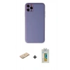 MARSİLYAN™- iPhone 11 Pro Max Kılıf Yadigar Klasik - Siyah Polymer Nano Ekran Koruyucu + Renkli Kamera Lens Koruma Cam - YL