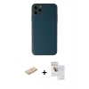 MARSİLYAN™- iPhone 11 Pro Max Kılıf Yadigar Klasik - Siyah Seramik Nano Ekran Koruyucu + Renkli Kamera Lens Koruma Cam - MI
