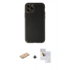 MARSİLYAN™- iPhone 11 Pro Max Kılıf Yadigar Klasik - Siyah Seramik Nano Ekran Koruyucu + Renkli Kamera Lens Koruma Cam - PE