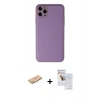 MARSİLYAN™- iPhone 11 Pro Max Kılıf Yadigar Klasik - Siyah Seramik Nano Ekran Koruyucu + Renkli Kamera Lens Koruma Cam - PE