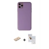 MARSİLYAN™- iPhone 11 Pro Max Kılıf Yadigar Klasik - Siyah Seramik Nano Ekran Koruyucu + Renkli Kamera Lens Koruma Cam - MI