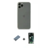 MARSİLYAN™- iPhone 11 Pro Max Kılıf Yadigar Yansıma Serisi - Şeffaf 360 Full Body Arka Koruyucu + Gümüş Shine Kamera Lens Koruma Cam