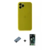 MARSİLYAN™- iPhone 11 Pro Max Kılıf Yadigar Yansıma Serisi - Şeffaf 360 Full Body Arka Koruyucu + Metal Kamera Lens Koruma Cam - SH
