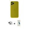MARSİLYAN™- iPhone 11 Pro Max Kılıf Yadigar Yansıma Serisi - Şeffaf Pasifik Cam Ekran Koruyucu + Pers Alüminyum Kamera Lens - SH