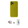 MARSİLYAN™- iPhone 11 Pro Max Kılıf Yadigar Yansıma Serisi - Şeffaf Pasifik Cam Ekran Koruyucu + Pers Alüminyum Kamera Lens - KI