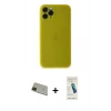 MARSİLYAN™- iPhone 11 Pro Max Kılıf Yadigar Yansıma Serisi - Şeffaf Pasifik Cam Ekran Koruyucu + Rainbow Kamera Lens Koruma Cam - YL