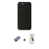 MARSİLYAN™- iPhone 11 Pro Max Kılıf Yadigar Yansıma Serisi - Şeffaf Pasifik Cam Ekran Koruyucu + Siyah Metal Kamera Lens Koruma Cam