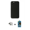 MARSİLYAN™- iPhone 11 Pro Max Kılıf Yadigar Yansıma Serisi - Siyah 18D Cam Ekran Koruyucu + Pers Alüminyum Kamera Lens - YL