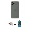 MARSİLYAN™- iPhone 11 Pro Max Kılıf Yadigar Yansıma Serisi - Siyah 18D Cam Ekran Koruyucu + Pers Alüminyum Kamera Lens - KI
