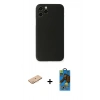MARSİLYAN™- iPhone 11 Pro Max Kılıf Yadigar Yansıma Serisi - Siyah 18D Cam Ekran Koruyucu + Renkli Kamera Lens Koruma Cam - TU