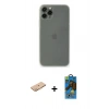 MARSİLYAN™- iPhone 11 Pro Max Kılıf Yadigar Yansıma Serisi - Siyah 18D Cam Ekran Koruyucu + Renkli Kamera Lens Koruma Cam - TU