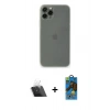 MARSİLYAN™- iPhone 11 Pro Max Kılıf Yadigar Yansıma Serisi - Siyah 18D Cam Ekran Koruyucu + Şeffaf Kamera Lens Koruma Cam