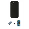 MARSİLYAN™- iPhone 11 Pro Max Kılıf Yadigar Yansıma Serisi - Siyah 18D Cam Ekran Koruyucu + Metal Kamera Lens Koruma Cam - SH