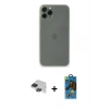 MARSİLYAN™- iPhone 11 Pro Max Kılıf Yadigar Yansıma Serisi - Siyah 18D Cam Ekran Koruyucu + Pers Alüminyum Kamera Lens - SH