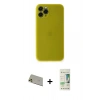 MARSİLYAN™- iPhone 11 Pro Max Kılıf Yadigar Yansıma Serisi - Siyah 20D Premium Cam Ekran Koruyucu + Rainbow Kamera Lens Koruma Cam - GD
