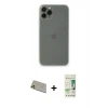 MARSİLYAN™- iPhone 11 Pro Max Kılıf Yadigar Yansıma Serisi - Siyah 20D Premium Cam Ekran Koruyucu + Rainbow Kamera Lens Koruma Cam - GD