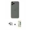 MARSİLYAN™- iPhone 11 Pro Max Kılıf Yadigar Yansıma Serisi - Siyah 20D Premium Cam Ekran Koruyucu + Pers Alüminyum Kamera Lens - YL